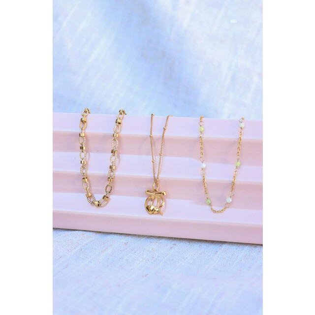 Label Kiki K.sk.186.1 cherry bow necklace K.SK.186.1 Cherry bow necklace large