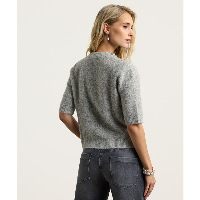 Emotions pullover ss with strass 225118 211 grey melange 06011.940.0021 large