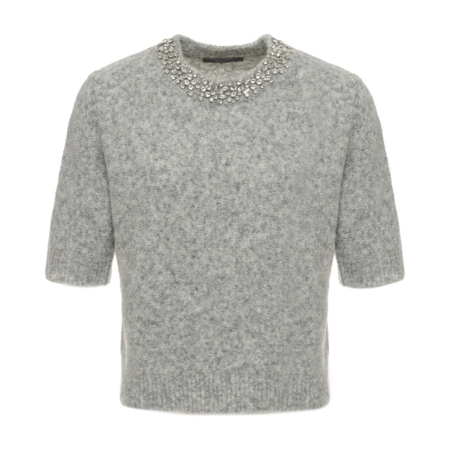 Emotions pullover ss with strass 225118 211 grey melange 06011.940.0021 large