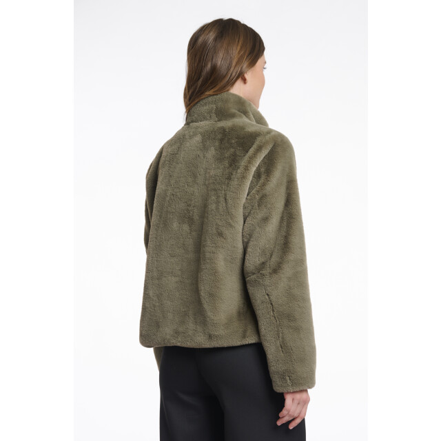 Rino & Pelle single breasted fake fur jacket vie.7002511 green ash 06111.369.0046 large