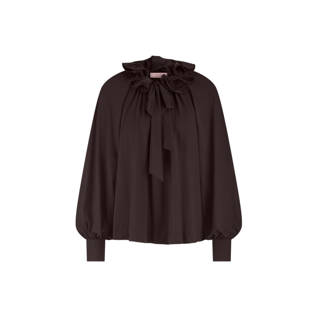 Studio Anneloes palmer ruffle blouse 13270 8700 espresso 06615.870.0013 large