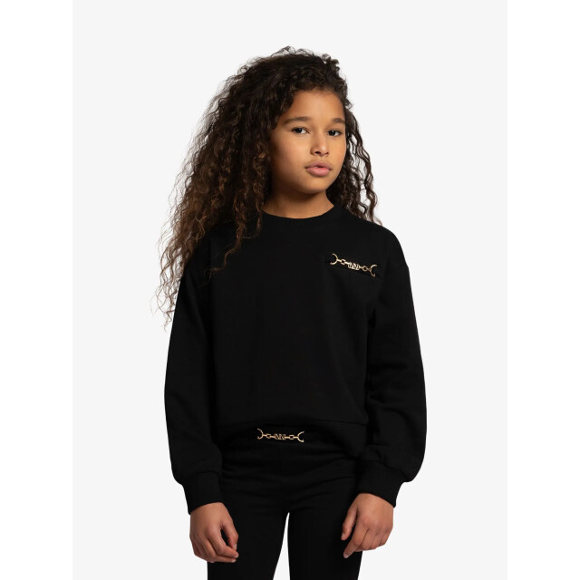 Nik & Nik Meisjes sweater sage zwart G-8-698-2505-9000 large