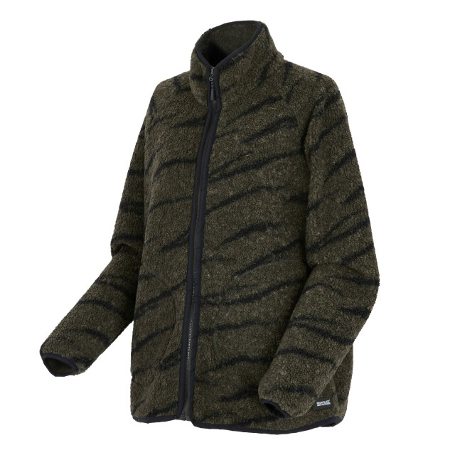 Regatta Dames frankie borg full zip fleecejack UTRG12074_darkkhakiblack large