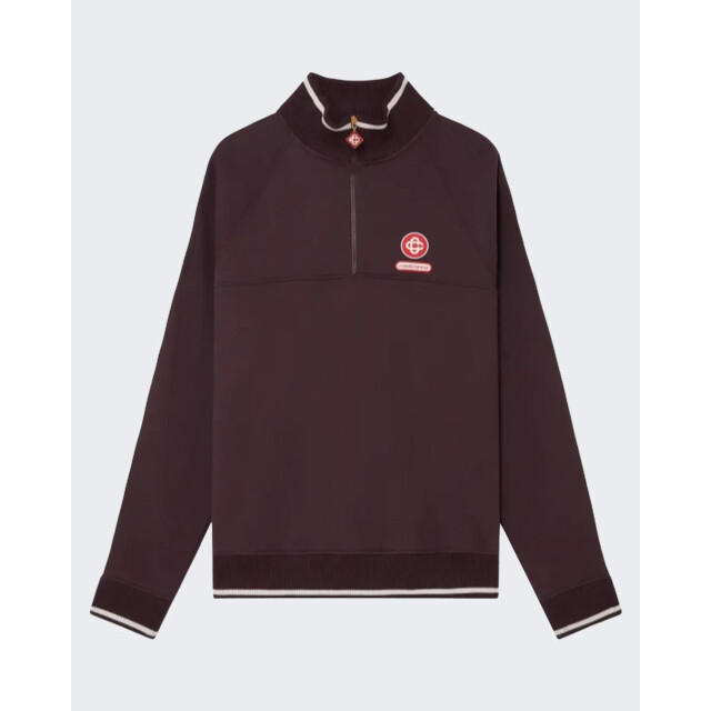 Casablanca Heren 1/4 zip laurel sweatshirt M-AW25-JTP-419-01 Burgundy large