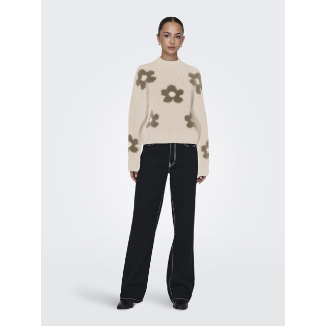 Jacqueline de Yong Jdykilian flower ls pullover knt ecru dessin 4219.08.0016 large