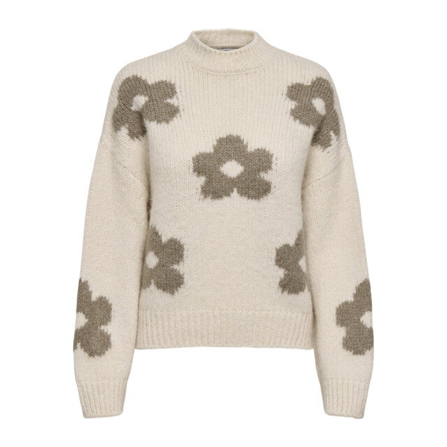Jacqueline de Yong Jdykilian flower ls pullover knt ecru dessin 4219.08.0016 large