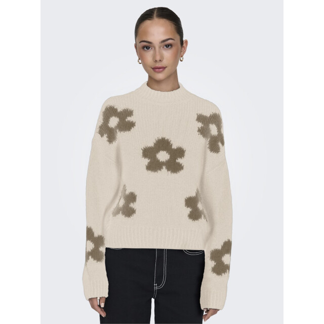 Jacqueline de Yong Jdykilian flower ls pullover knt ecru dessin 4219.08.0016 large