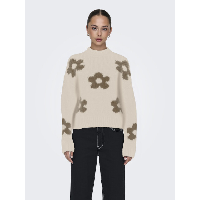 Jacqueline de Yong Jdykilian flower ls pullover knt ecru dessin 4219.08.0016 large