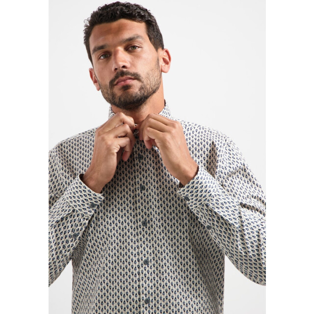 No Excess Shirt stretch allover printed ecru dessin 5309.08.0004 large