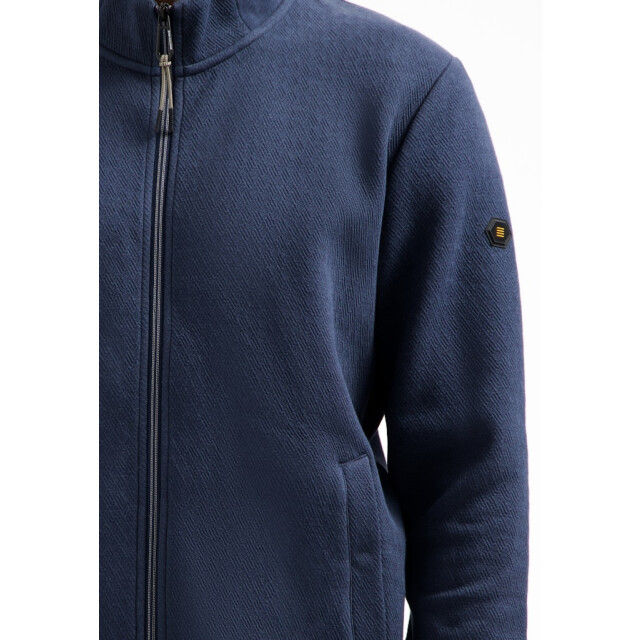 No Excess Sweater full zip stand up-collar relief navy 5239.37.0023 large