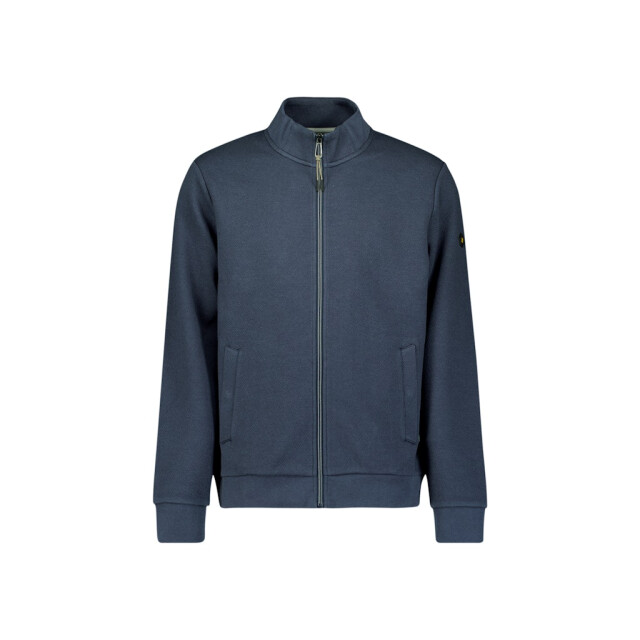 No Excess Sweater full zip stand up-collar relief navy 5239.37.0023 large