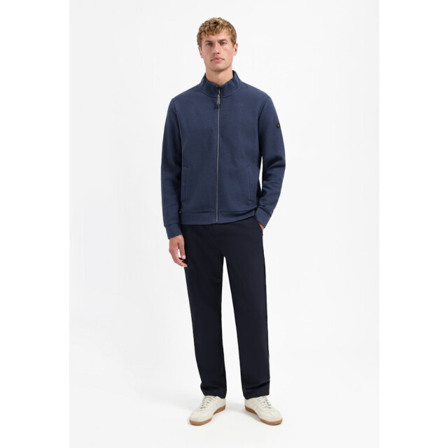No Excess Sweater full zip stand up-collar relief navy 5239.37.0023 large