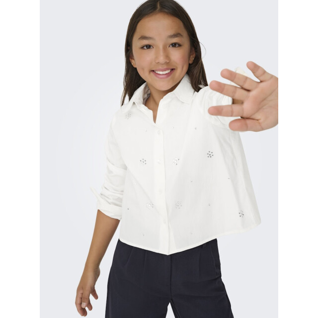 Only Kogclara life short emb shirt wvn off-white 2309.02.0001 large