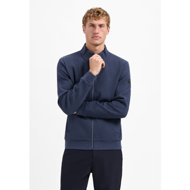 No Excess Sweater full zip stand up-collar relief navy 5239.37.0023 large