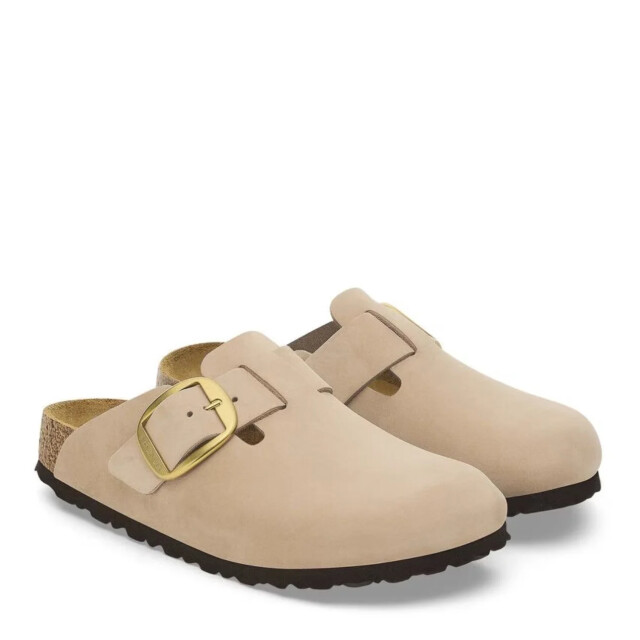 Birkenstock boston big buckle nubuck geen dames 1028052 narrow large