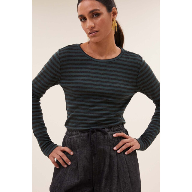 By-Bar Amsterdam 25511018 basic melange stripe top 25511018 Longsleeve melange stripe large