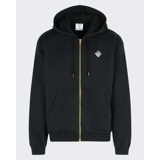 Casablanca Heren casa chrome full zip hoodie M-AW25-JTP-408--02 Black large