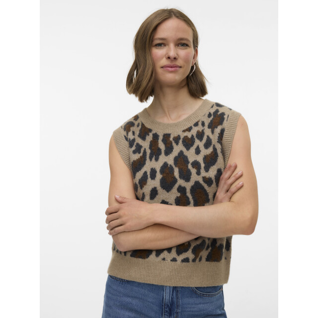 Vero Moda vmleila sl o-neck vest btq 10336933 silver mink 06741.185.0011 large