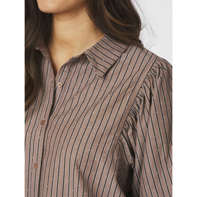 Neo Noir etta soft stripe stone shirt 166416 210 brown 06615.840.0037 large