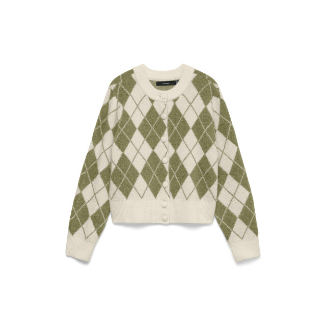 Vero Moda vmhalo ls o-neck argyle cardigan ex 10342792 birch 06741.198.0084 large