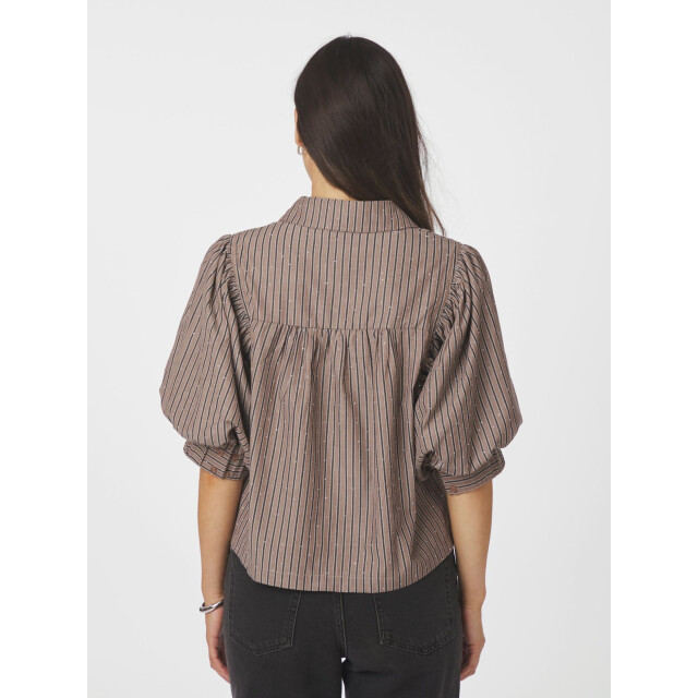 Neo Noir etta soft stripe stone shirt 166416 210 brown 06615.840.0037 large