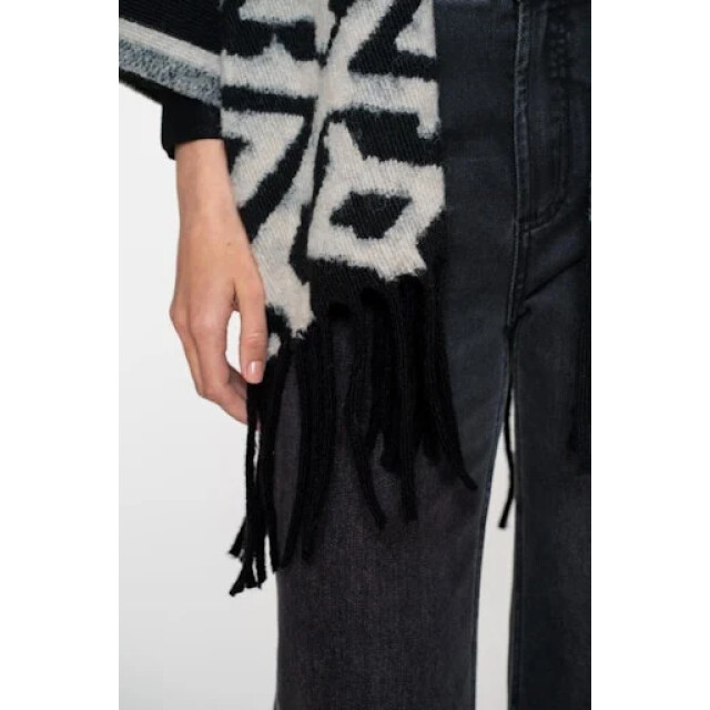 Geisha 55537-70 999 poncho jacquard black/sand 55537-70 999 large