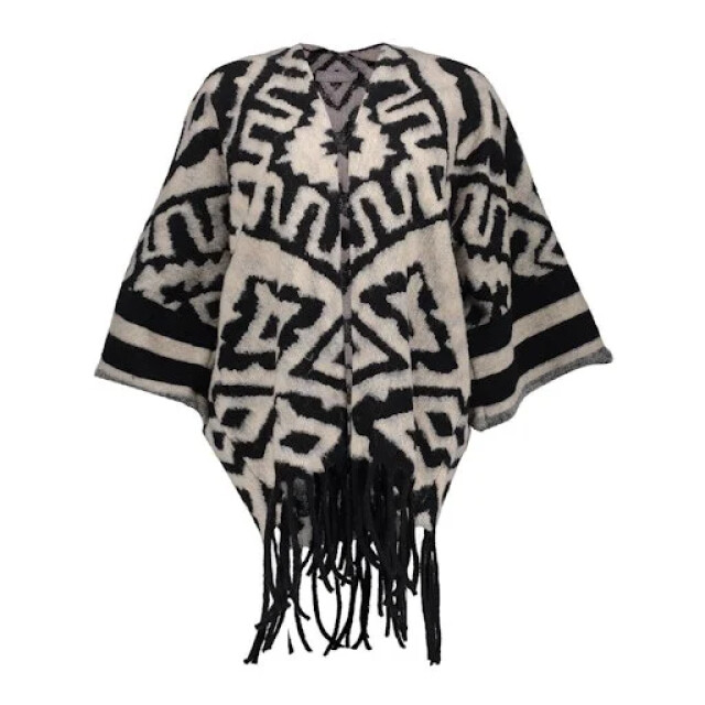 Geisha 55537-70 999 poncho jacquard black/sand 55537-70 999 large