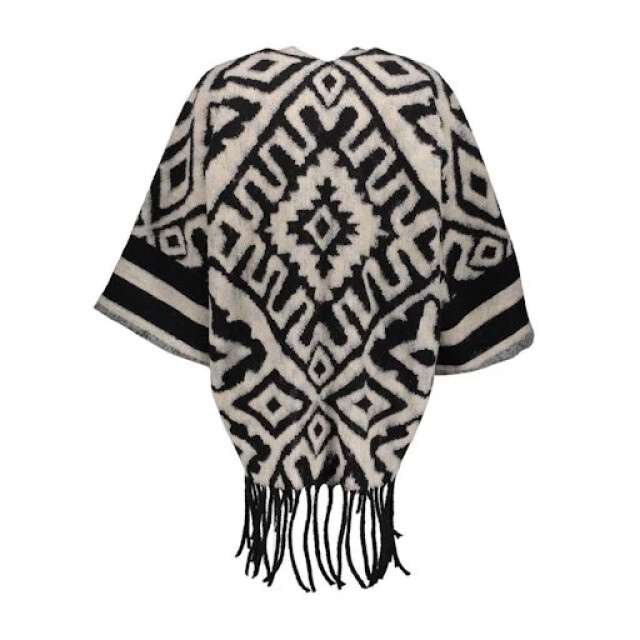 Geisha 55537-70 999 poncho jacquard black/sand 55537-70 999 large