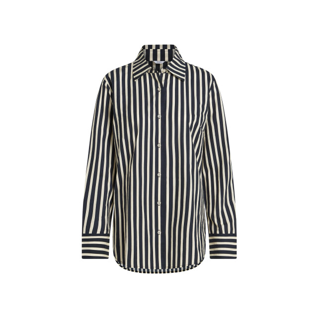 Penn & Ink W25se035ltd 90-05 penn&ink blouse stripe black ecru W25SE035LTD 90-05 large