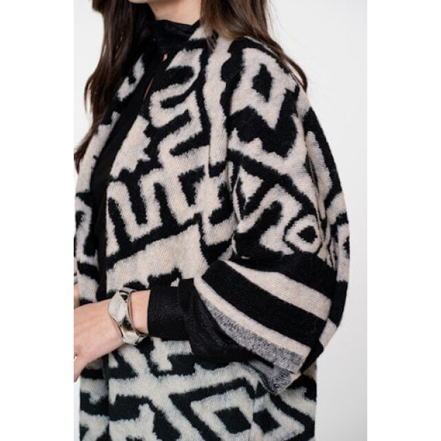 Geisha 55537-70 999 poncho jacquard black/sand 55537-70 999 large