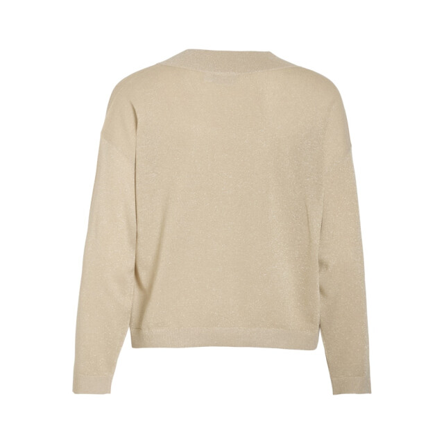 Vila Viginny v-neck ls glitter knit toppb zand 4219.04.0005 large