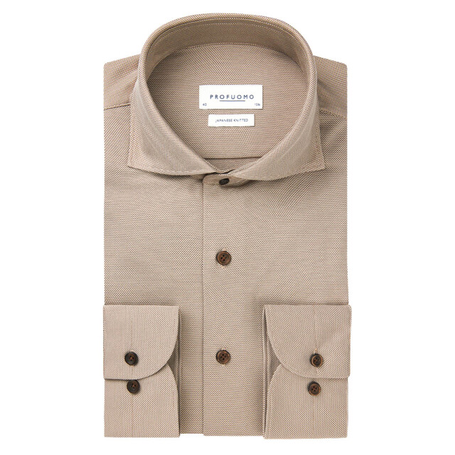 Profuomo Japanese knitted overhemd met lange mouwen 102029-001-45 large