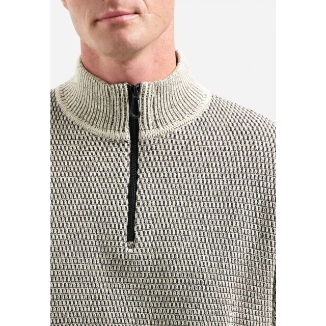 No Excess Pullover half zipper 2 coloured mel stone 29230904SN-014 large