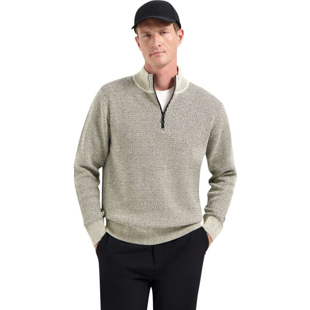 No Excess Pullover half zipper 2 coloured mel stone 29230904SN-014 large