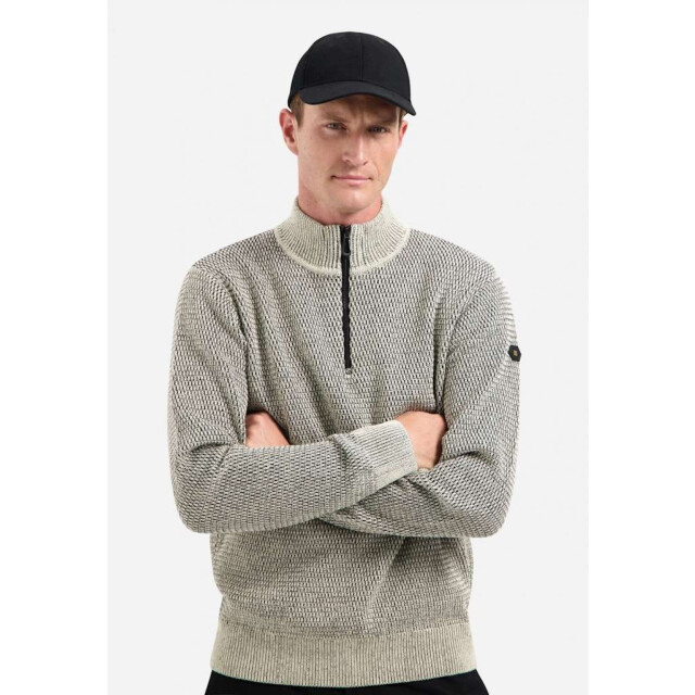 No Excess Pullover half zipper 2 coloured mel stone 29230904SN-014 large