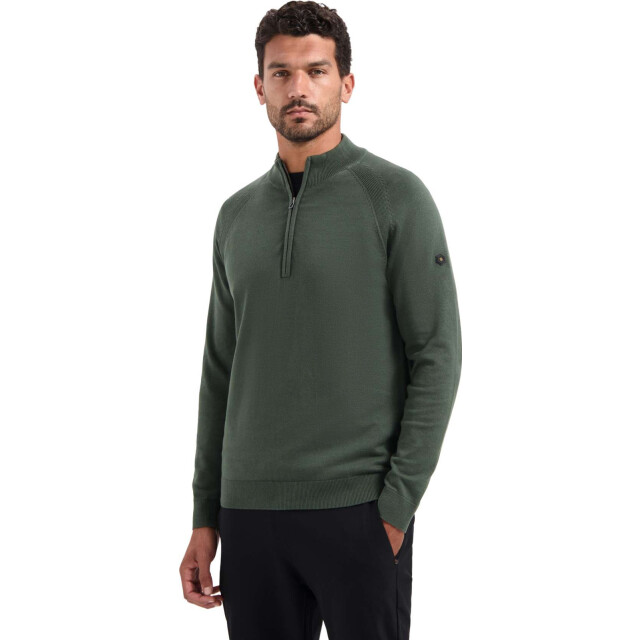 No Excess Pullover half zip high collar solid dark green 29230967SN-052 large