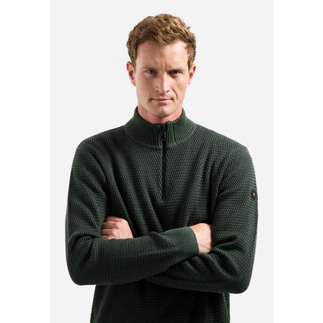 No Excess Pullover half zipper 2 coloured mel dark green 29230904SN-052 large