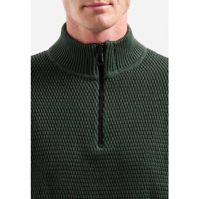 No Excess Pullover half zipper 2 coloured mel dark green 29230904SN-052 large