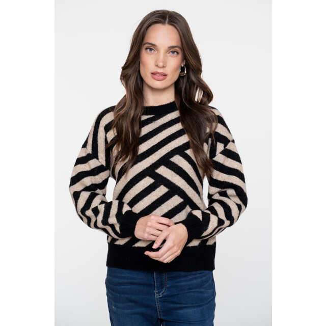 Geisha pullover stripes 54570-29 720 sand black 06712.820.0143 large