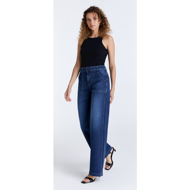 C.O.J. Denim High waist wide leg dark blue Lulu-4 large
