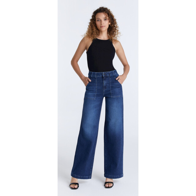 C.O.J. Denim High waist wide leg dark blue Lulu-4 large