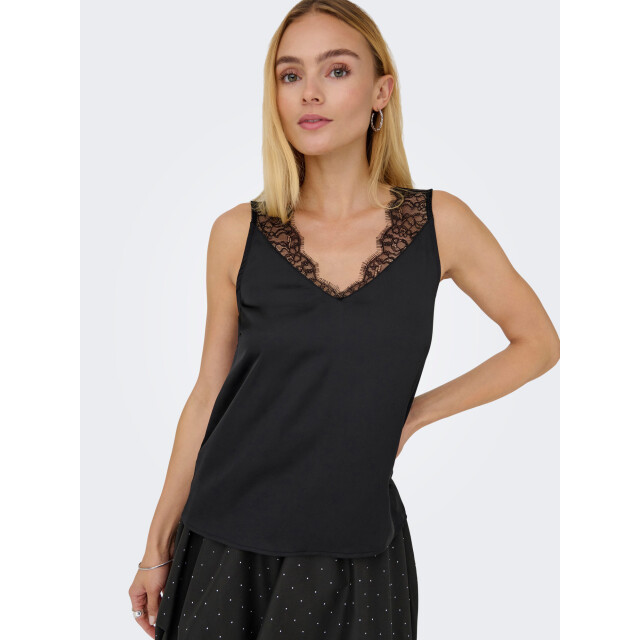 Only Onlchigo life satin lace mix singlet wvn black 15358472-177911 large