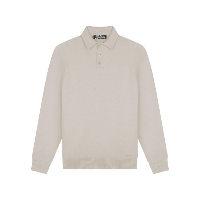 Malelions men knitted longsleeve polo mm3-aw25-17 099 sand 05312.820.0004 large