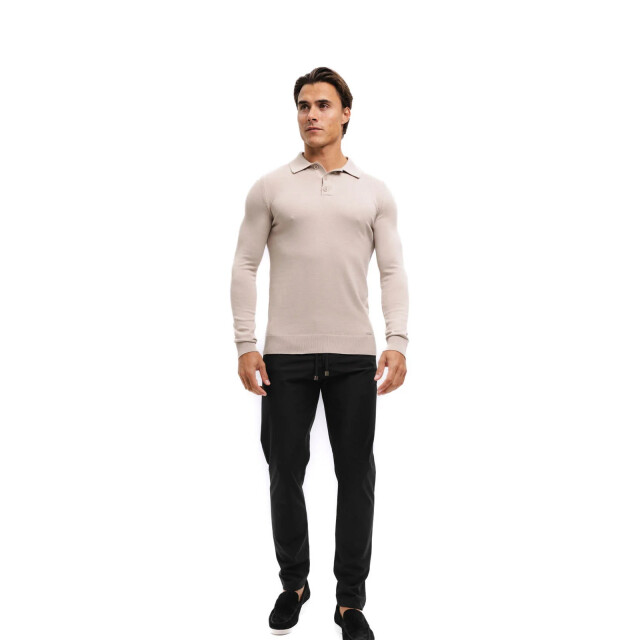 Malelions men knitted longsleeve polo mm3-aw25-17 099 sand 05312.820.0004 large