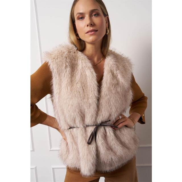 Studio Anneloes ivana fur waistcoat 13259 1700 ecru 06226.540.0002 large