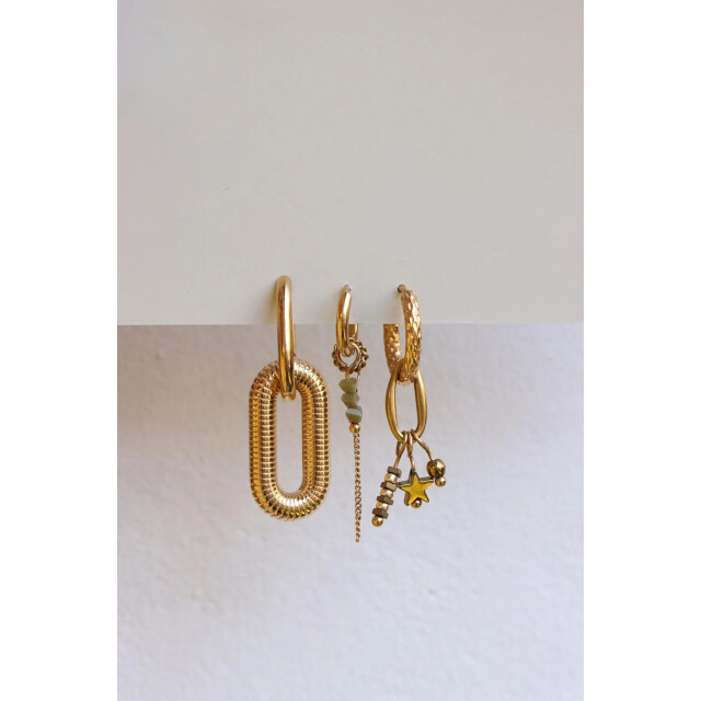 Label Kiki K.sh.332.1 chain olive hoop gold K.SH.332.1 Chain Olive hoop gold large