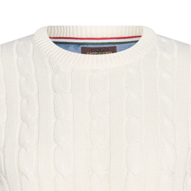 Cappuccino Italia Cable pullover cap-cable-wht-M large