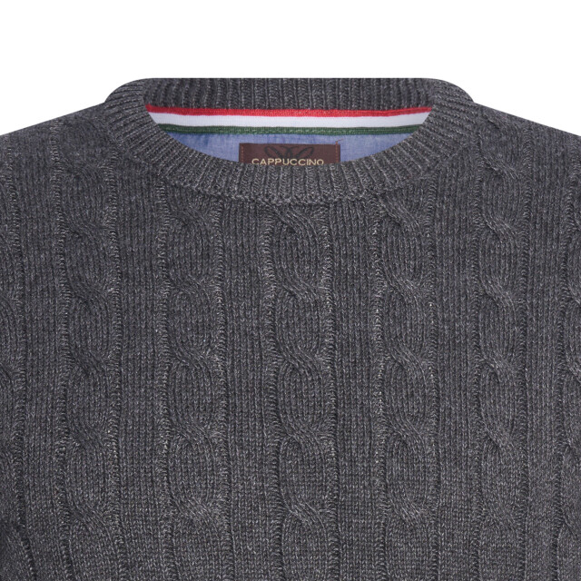 Cappuccino Italia Cable pullover antraciet cap-cable-ant-XL large