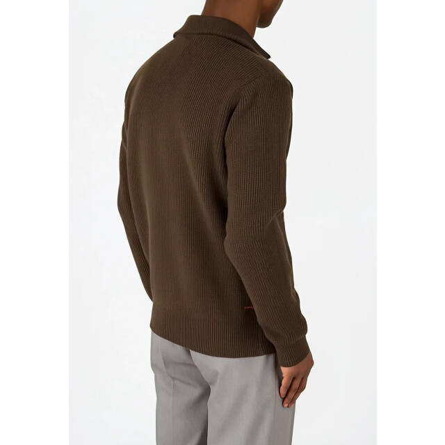 Ciszere Reuben knitted half zip mocha brown 40053-064 large