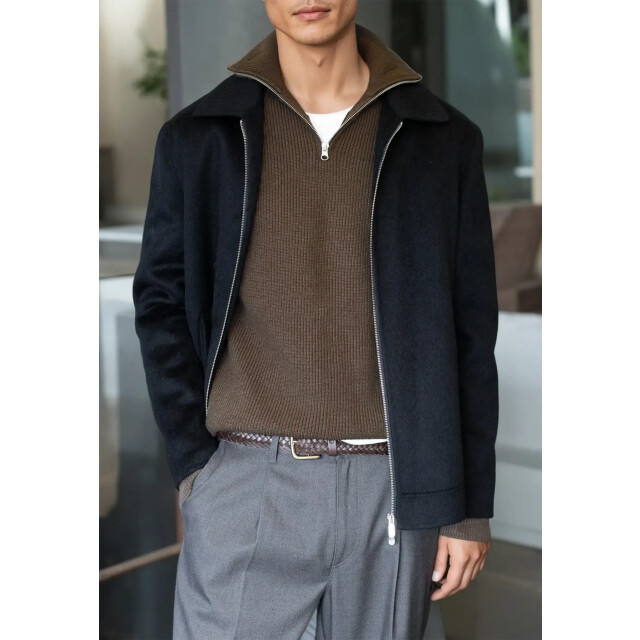 Ciszere Reuben knitted half zip mocha brown 40053-064 large